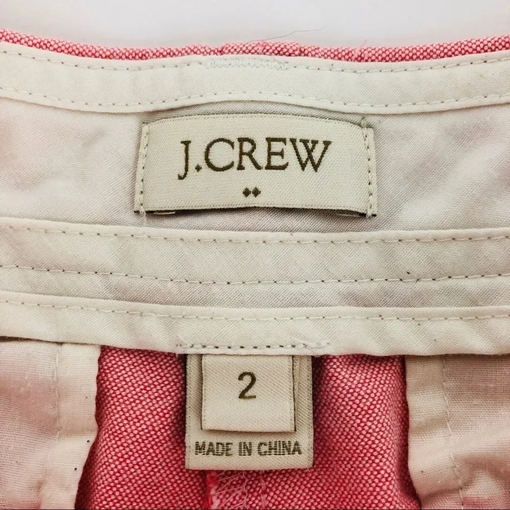 J Crew‎ Pink Oxford Cotton Shorts Preppy size 2